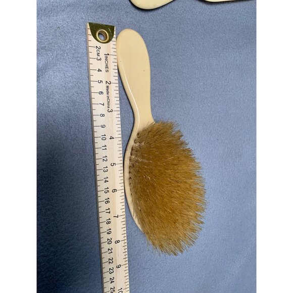 Vintage 13-Piece Ivory Celluloid Vanity Set with Brushes Jars & Tray - Picture 13 of 16